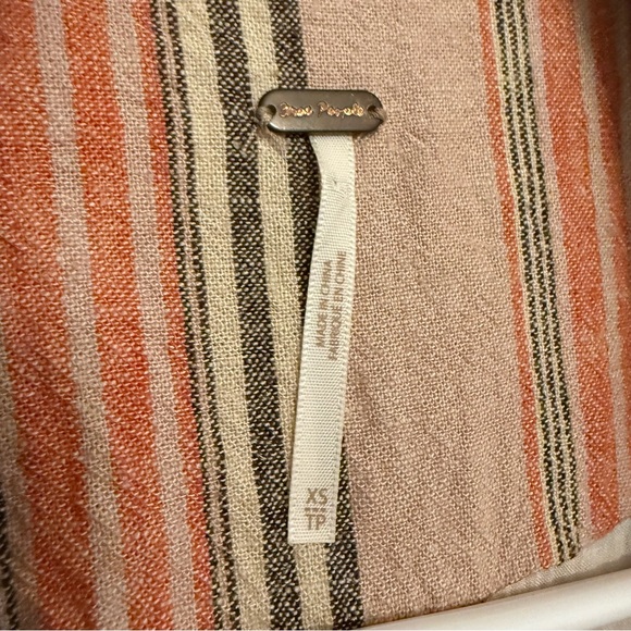 Free People Red/Cream Striped Retro Blazer Size XS‎ - Picture 3 of 4